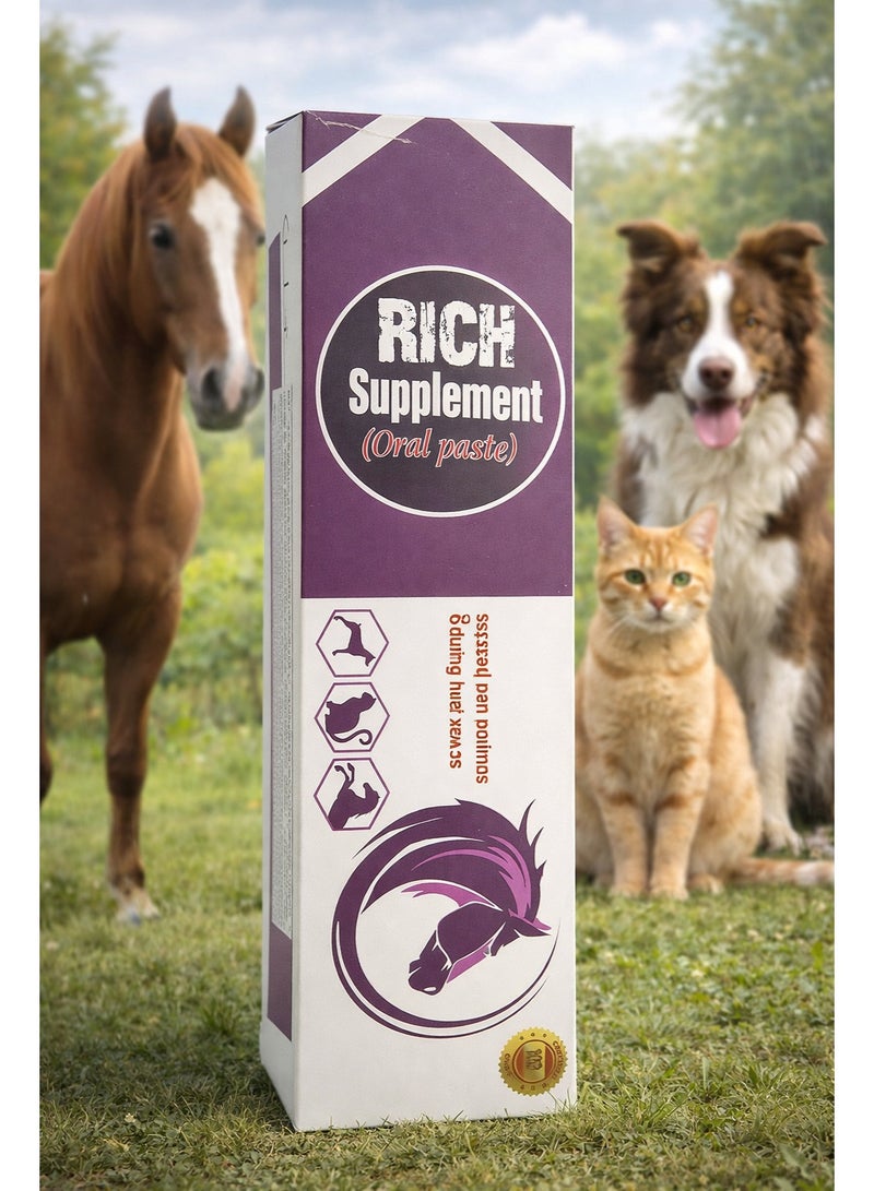 مكمل غذائي عن طريق الفم - للخيول ، الكلاب و القطط - أساسي للحيوانات الضعيفة و مهم للخصوبة أثناء فترة التزاوج - غني بالفيتامينات و الأحماض الأمينية